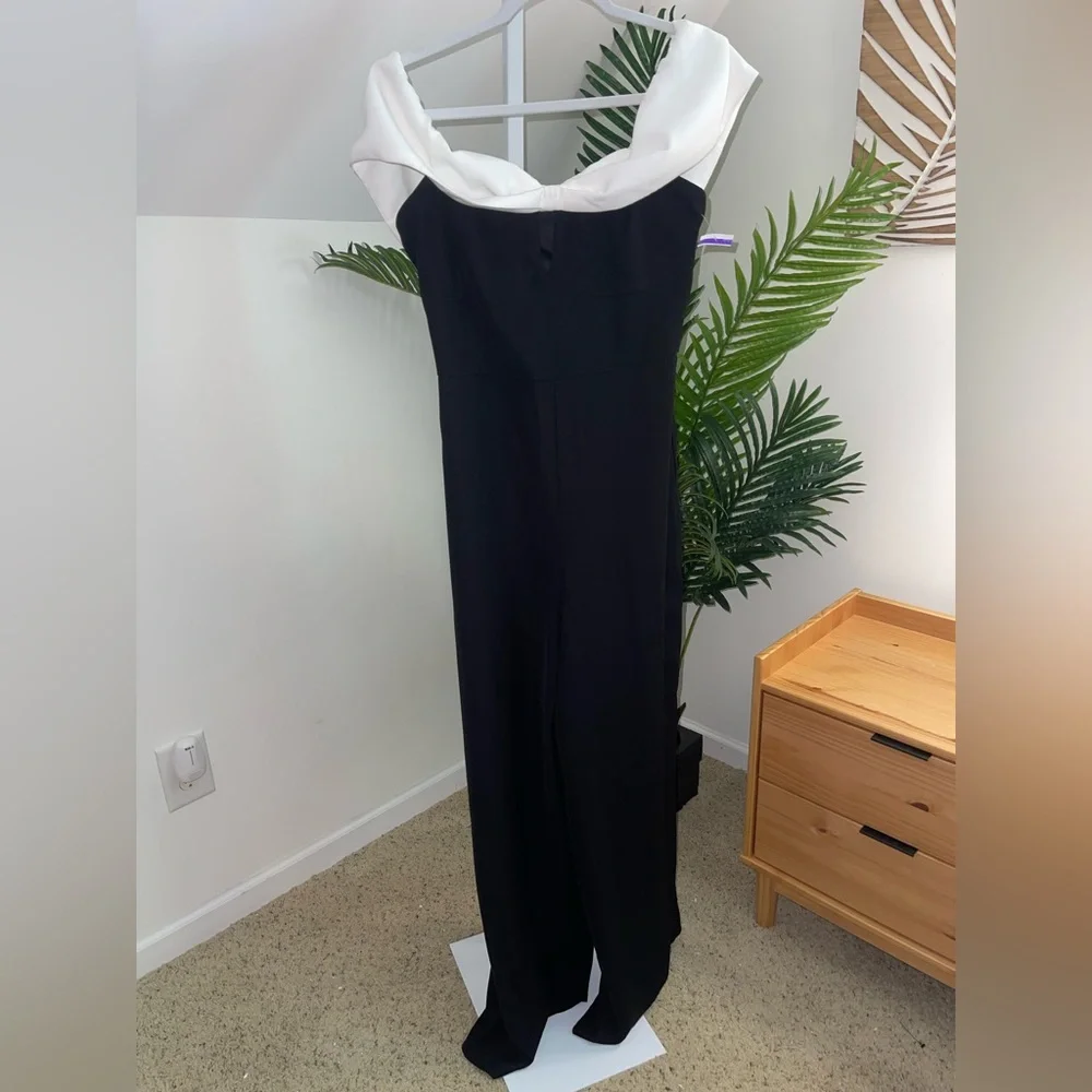 Avec Les Filles Womens Jumpsuit‎ black and white tuxedo 6